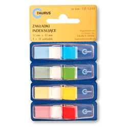 Zakładki Plastikowe w podajniku TT 12x43 (4 kolory X 35zakł.) TZI-12/43